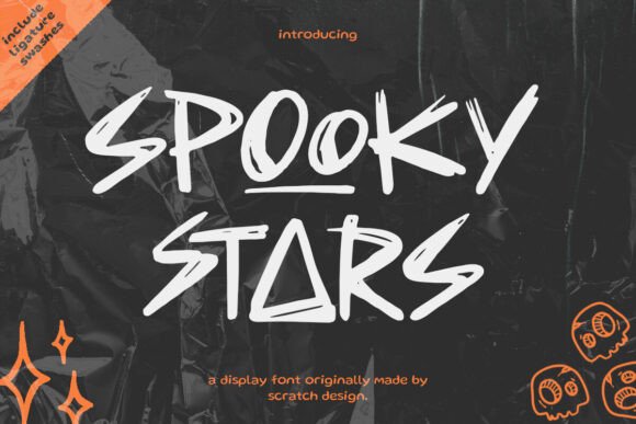 Spooky Stars: A Handwritten Display Font with Grit & Charm